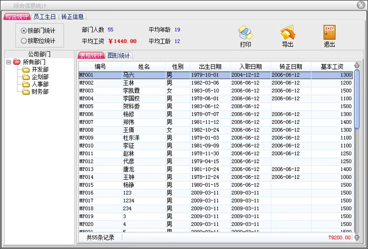 人事企業檔案管理系統員工培訓資料工資表人力資源統計軟件(图10)